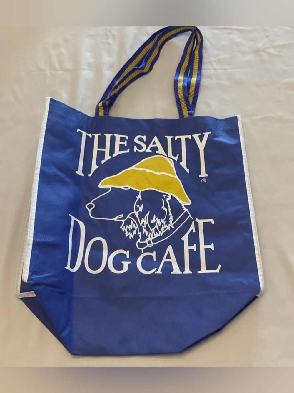 The Salty Dog Cafe Reusable Blue & Yellow Tote Bag